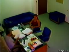 Spy footage captures skanky Nice elderly boss in the workplace, married slut